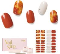 Autocollants À Ongle 34pcs Gel Vernis Adhésif Semi-Permanents Extra Long Finition Brillante Et Durable Nail Art Decal Strip Nail Stickers Pour Femmes Filles (Be With You)