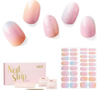 Autocollants À Ongle 34pcs Gel Vernis Adhésif Semi-Permanents Extra Long Finition Brillante Et Durable Nail Art Decal Strip Nail Stickers Pour Femmes Filles (Be With You)