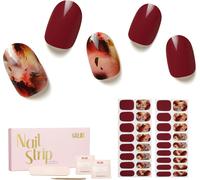 Autocollants À Ongle 34pcs Gel Vernis Adhésif Semi-Permanents Extra Long Finition Brillante Et Durable Nail Art Decal Strip Nail Stickers Pour Femmes Filles (Be With You)