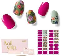 Autocollants À Ongle, 34pcs Nail Art Decal Strip Gel Vernis Adhésif Semi-Permanents De Qualité Professionnell Avec Finition Gel Souple Nails Wraps Pour Femmes Filles, Retro Jungle