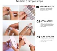 Autocollants À Ongle, 34pcs Nail Art Decal Strip Gel Vernis Adhésif Semi-Permanents De Qualité Professionnell Avec Finition Gel Souple Nails Wraps Pour Femmes Filles, Constellation