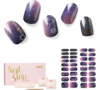 Autocollants À Ongle, 34pcs Nail Art Decal Strip Gel Vernis Adhésif Semi-Permanents De Qualité Professionnell Avec Finition Gel Souple Nails Wraps Pour Femmes Filles, Constellation