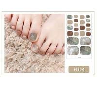 Autocollants À Ongles Pour Orteils",22 Pièces/Feuille,Couverture Complète,Imperméable,À La Mode,Nail Art,Feuille Adhésive,"Décalcomanies De Manucure - Type H104