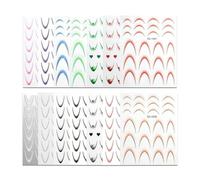 Autocollants À Pointes Françaises,14 Feuilles Vernis Gel Autocollants | Ongles French Manucure Dégradé - Pour Femmes et Filles, Débutants, Artistes, Maison et Salon, Voyage, Quotidien