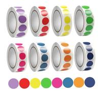 Autocollants à points Roll Total 4000 PCS Colored Dot Autocollants 3/4 Roll Auto-Adhesive Label Sticker for Office, Student Classroom, Fichier Classification, Color-Coding Labels