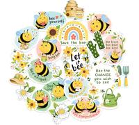 Autocollants Abeille Douce (25 Unités) - Autocollants Sur Le Thème Du Printemps, De La Motivation - Citations Bourdon Jaune Pour Les Enfants, Les Enseignants, Les Cadeaux