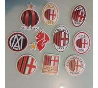 Autocollants AC Milan, Collection de 10 Stickers de Football, Logos et Emblèmes du Club, Environ 5 cm