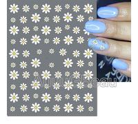 Autocollants Adh¿¿Sifs 3d Pour Nail Art",D¿¿Calcomanies De Fleurs,P¿¿Tales Blancs,D¿¿Coration Pour Ongles,Accessoires De Manucure,"N64 - Type Ame095