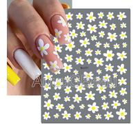 Autocollants Adh¿¿Sifs 3d Pour Nail Art",D¿¿Calcomanies De Fleurs,P¿¿Tales Blancs,D¿¿Coration Pour Ongles,Accessoires De Manucure,"N64 - Type Ame091