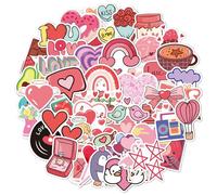 INF Autocollants aux motifs de coeur 50 pièces Multicolore N13