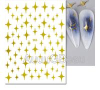 Autocollants Adhésifs Pour Les Ongles",Décalcomanies 3d,Lettres Du Jour De Léon,Lignes Géométriques,Visage,Décoration,"Beauté - Type 965gold