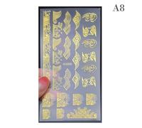 Autocollants Adhésifs Transfert 3d Pour Ongles, 1 Pièces, Feuilles Dorées, Fleurs, Image Géométrique, Accessoires De Décoration Pour Nail Art