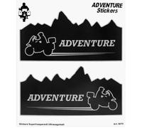 4R Quattroerre.it 9170 Kit Adventure Stickers Autocollants pour Moto Top Case Montagne, 20 x 24 cm