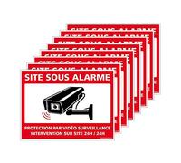 Autocollants Alarme Lot de 8 Stickers Alarme Sécurité Protection Vidéosurveillance 8 x 6 cm résistants UV et Pluie -