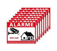 Autocollants Alarme Lot de 8 Stickers Alarme Sécurité Protection Vidéosurveillance 8 x 6 cm résistants UV et Pluie -