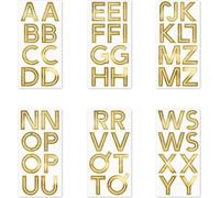 Autocollants alphabet doré 4cm 6 pièces (École et papeterie - Autocollants)