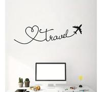 Autocollants amovibles Autocollants muraux de voyage d'art moderne Autocollant de décoration d'avion d'amour Autocollant amovible Auto-adhésif imperméable Fond mural Autocollant