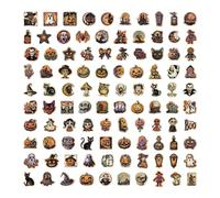 Autocollants Amovibles Halloween Décorations d'horreur pour Portes Bagages Journaux Bouteilles d'eau Ordinateurs Portables Autocollants d'halloween - 100 Graffitis imperméables