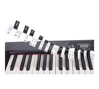 Autocollants amovibles pour clavier de piano - Étiquettes de notes à 88 touches - Guide de notes de piano - Étiquettes de notes de clavier pour apprendre - Autocollants pour débutants - Ajustement