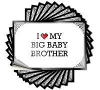 Autocollants amusants pour pare-chocs avec inscription « I Love My Big Baby Brother » (8 x 12 cm)