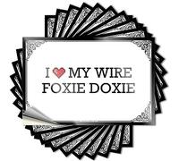 Autocollants amusants pour pare-chocs avec inscription « I Love My Wire Foxie Doxie » - 12 x 18 cm