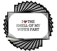 Autocollants amusants pour pare-chocs avec inscription « I Love The Smell of My Wife's Fart » pour homme (12 x 18 cm)