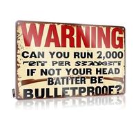 Autocollants amusants pour voiture Bulletproof Your Head : Can You Run 2 000 Rounds? Autocollant amusant pour pare-chocs de voiture (20 x 30 cm)