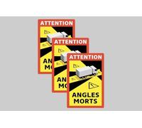 Autocollants Angles morts poids lourd officiel - Lots de 3 à 48 - GARANTIE 8 ANS - Anti-UV - Anti Rayure - Qualité prémium - Très haute résistance - Stickers Attention angle mort camion - 17 x 25 cm