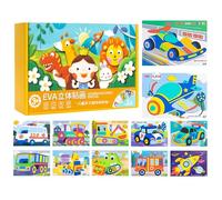 Autocollants Animaux 3D | 12 Pièces Jouets Éducatifs Amusants Cartoon - Bricolage en Mousse Animaux pour - pour Bureau Noël Projet Artistique École Maison Fête Loisir Temps Libre