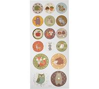 Creotime feuille d'autocollant animaux de la forêt 23 x 10 cm 16 pièces Multicolore G