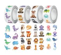 Autocollants Animaux Mignons, 2000 Pièces, Stickers Décoratifs en Rouleau, Gommettes pour Récompense, 2,5 cm