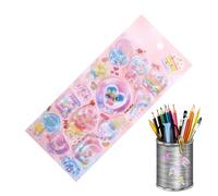 Autocollants Animaux Mignons - Avec Bulles d'Eau - 3D Mignons et Imperméables pour Fournitures Artistiques,Autocollants Animaux Pour Album - Pour Trousses Tablettes Tasses École Récompense Fête Annive