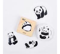Autocollants Animaux Panda Noir Et Blanc, Jolis Autocollants Adhésifs Pour Scrapbooking, Papeterie, Diy Bricolage, 45 Pièces/Ensemble