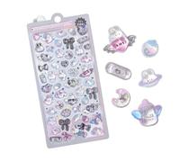 Autocollants animaux pour, autocollants 3D réutilisables mignons pour tout-petits, de fille de dessin animé pour cahiers, manuels scolaires, tablettes, tasses d'eau, maternelle, é