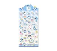 Autocollants animaux pour journaux, étui de téléphone, bouteille d'eau, stylo, ordinateur portable, snowboard, décoration, dessin animé, esthétique, transparent