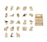 Autocollants Animaux Vintage, 46 Pièces, Zoo de la Jungle, pour Carnets de Scrapbooking (Série Jungle)