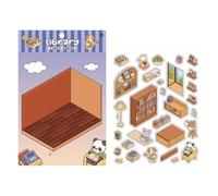 Autocollants Anime - Autocollants de cabine stéréo empilables visuels | Scènes coupées miniatures de scènes de paysage Collage Sticker Book | Créez votre propre bibliothèque de fleurs pour les