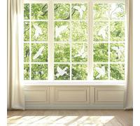 Autocollants Anti-Collision - 16 Oiseaux Blancs Anti-Collision pour Vitres, Adhésifs Électrostatiques Réutilisables - Protection Oiseaux et Décoration Salon/Chambre