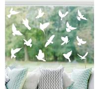 Autocollants Anti-collision, 16 Pcs Stickers Anti Collision Oiseaux, Réutilisable Autocollant Statique Motif Oiseau, Grande Taille d'Alerte Film Translucides pour Vitres Portes Vitrées