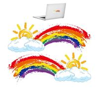 Autocollants arc-en-ciel pour voiture - Autocollants de couleur d'encre imperméables - Décoration créative de course - Décoration personnalisée pour véhicules et motos - Autocollants de voiture