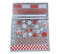 Autocollants artistiques de Noël en relief 5D autocollants blancs avec flocon de neige décalcomanies arbre de Noël hiver design autocollants pour art