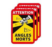 Autocollants Attention angles morts pelle mécanique hydraulique (M0380). Autocollant Angle Mort pelle mécanique officiel. Stickers 17 cm x 25 cm -