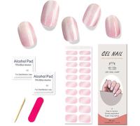 Autocollants Auto-Adhésifs Pour Ongles En Gel Semi-Durci, 20pcs Vernis Autocollant Ongles Stickers, Couverture Complète French Manucure Pour Femme Fille, Éclat De Sakura Dans Le Crépuscule