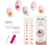 Autocollants Auto-Adhésifs Pour Ongles En Gel Semi-Durci, 20pcs Vernis Autocollant Ongles Stickers, Durables Couverture Complète French Manucure Pour Femme Fille, Fée Des Fleurs