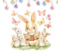 Autocollants autocollants pour fenêtres, autocollants de lapins pour décoration de maison - autocollants statiques de Pâques pour vitrage - pour porte salle de bain, cuisine, maison, appartement mural