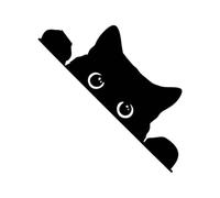 Autocollants Automobiles - Décalcomanies Automobile Chat Qui Espionne | Autocollants Mignons de Chat Noir | pour Pare-Chocs Casques Valises Berline Véhicule Camion Motocyclette
