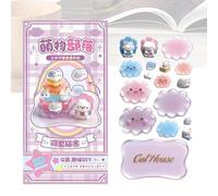 Autocollants Bâtiment 3D,Stickers 3D Empilés Scène Décorative - Kit DIY Mini Scène Mignon - Pour Ornements De Bureau Adultes Journaling Loisirs Créatifs Chambre Salon