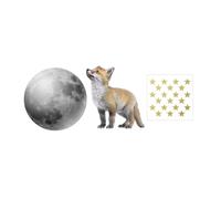 Autocollants bébé Dekornik Little Fox And His Friend The Moon Set Beige 48x45 cm