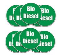 Autocollants Biodiesel 8 cm Rond Bio Diesel pour Pelleteuse Camion Transporteur Voiture
