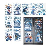 Autocollants Bonhomme de Neige d'Hiver - 12 Modeles De Renne De Dessin Anime Decalcomanies - Autocollants Scrapbook De Noël,Pour L'École, La Chambre, Le Bureau, Le Salon, Les Anniversaires, Les